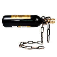 SE7ART - Soporte de Botella de Vino Levitante con Cadena, Diseño Creativo, Estilo Art Deco, Lujoso, Ecológico, Portátil, Resistente al Óxido