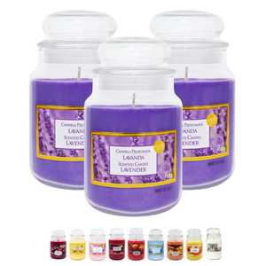 Vela Aromática de Lavanda 550g en Frasco de Vidrio Hecho en Italia Paquete de 3 - Product Image 1