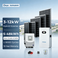 Système de batterie solaire monophasé 7kW 12kW avec onduleur Deye SG06LP1, batterie LiFePO4 20-40kWh pour alimentation de secours pour grandes maisons et ateliers