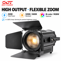Projecteur LED Fresnel 300W DMX512 3200K 5600K CRI 95 Ventilateur Silencieux Zoom Manuel Lumière de Scène Professionnelle pour Diffusion