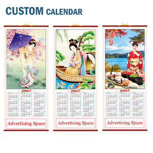 Calendario <span class=keywords><strong>Chino</strong></span> Personalizado al por Mayor 2026-2027, Calendario <span class=keywords><strong>Chino</strong></span> Colgante de Pared con Varillas de Bambú para Decoración del Hogar y la Oficina - Product Image 1
