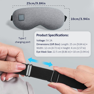 Masque oculaire chauffant sans fil en graphène à infrarouge lointain, lavable, type compresse chaude, rechargeable USB-C, masque de sommeil réutilisable pour soulager la sécheresse oculaire et la fatigue oculaire - Product Image 6