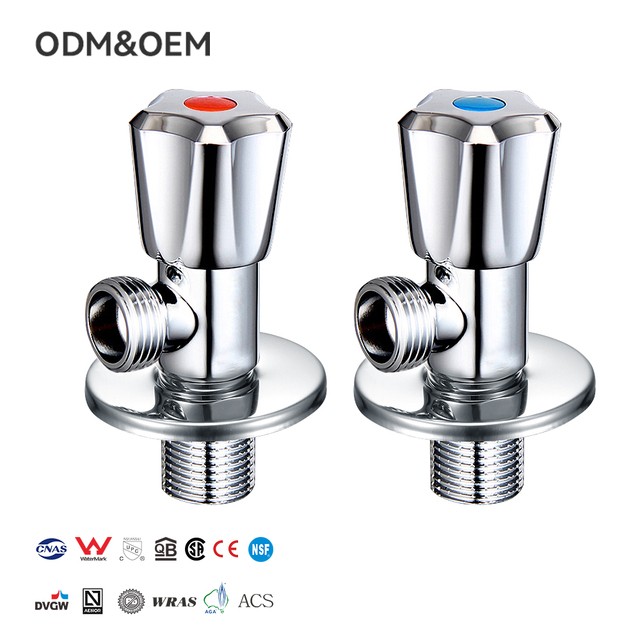 FANSKI in Stock ABS Handle Brass Washing Machine Toilet Angle Valve Single Outlet Chrome Bathroom Fittings 1/2 Water Stop Valve