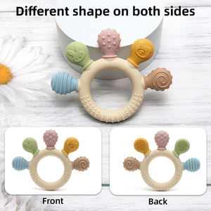 Mordedor de Silicona para Bebés, Anillo de Dentición Sensorial para Recién Nacidos, Juguete Masticable Suave de Grado Alimenticio Libre de BPA para Aliviar el Dolor de Dentición - Product Image 3