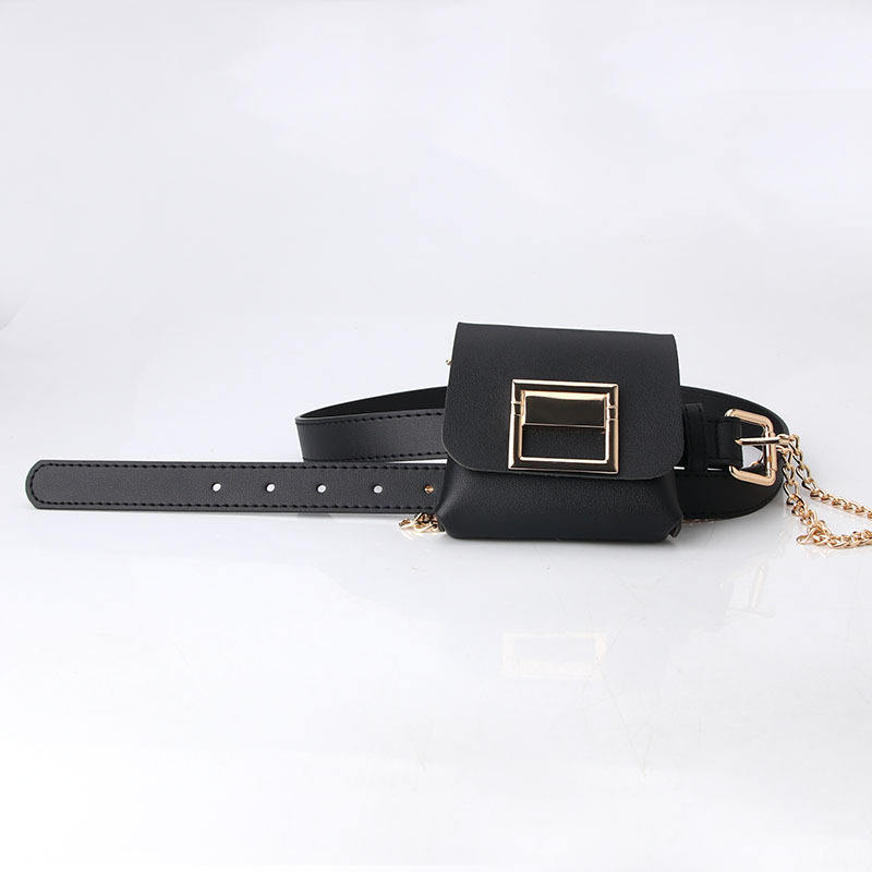 Fashion Women's Belt with Gold Chain Creative Design