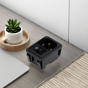 Deux-en-un 10A 250V C14 Module d'entrée prise 3 broches interrupteur à bascule DPST Module d'entrée d'alimentation électrique prises ue prises - Product Image 2