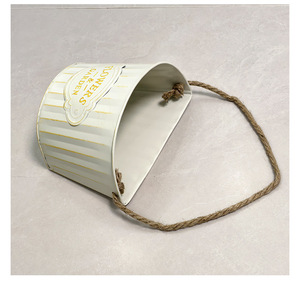 Metal Half Round Hanging Basket <b>Flower</b> Growing Pot Wedding Display Plant Stand Rack - Product Image 3