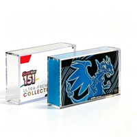 Collection Ultra-Premium UV Mega Charizard X Ex, boîte de protection en acrylique avec couvercles magnétiques, design moderne