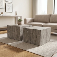 Ensemble de tables basses contemporaines en bois écologiques pour la salle à manger et le salon - Meubles sur mesure - Ensemble de 2 pièces