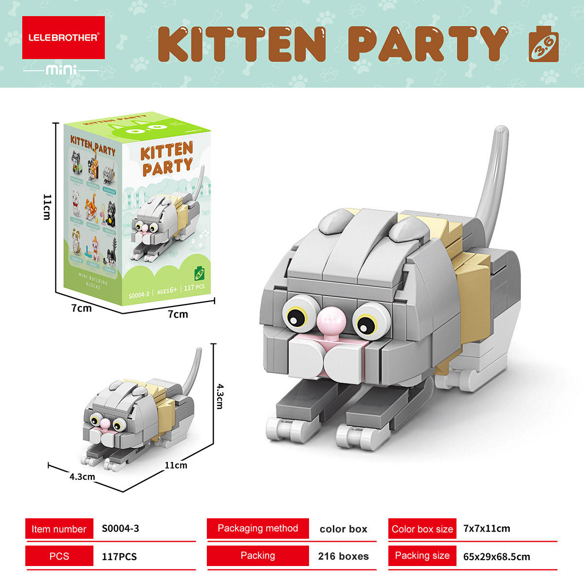 S0004-3 Scottish Fold Cat, 117 PCS