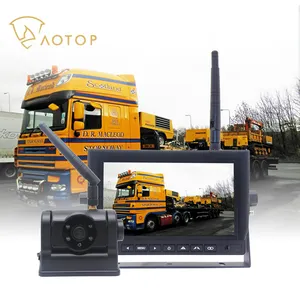 Caminhão sem fio Backup Camera System 2.4ghz 7 polegadas Wireless Back Vision Monitor System Magnet Câmera reversa sem fio recarregável