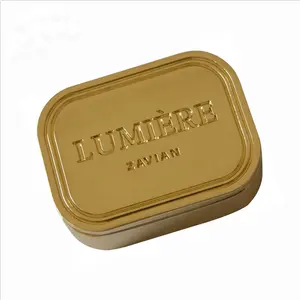 gold color personalized swivel spinning sliding solid perfume tin