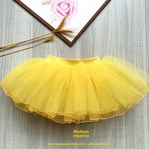 Falda Tutú de Princesa para Niñas, Falda Corta de Cuatro Capas con Pliegues de Malla de Poliéster de Color Sólido para Ballet y Danza - Product Image 6
