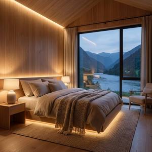 Cabane de villégiature <span class=keywords><strong>en</strong></span> <span class=keywords><strong>bois</strong></span> préfabriquée moderne, villa modulaire préfabriquée, <span class=keywords><strong>maison</strong></span> préfabriquée portable, mini-<span class=keywords><strong>maison</strong></span> pour jardin, Airbnb, <span class=keywords><strong>maison</strong></span> d'hôtes - Product Image 4