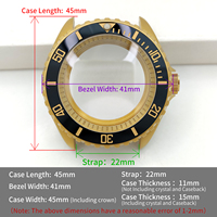 SKX casing jam tangan klasik Matte emas, arloji 3 o untuk SKX007 009 cocok dengan NH35 NH36 cincin Bab gerakan Bezel Masukkan mahkota bagian Mod