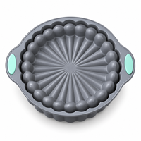 Moule à gâteau rond en silicone avec poignées, motif soleil perlé, antiadhésif, réutilisable, pour four, vente en gros