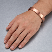 Gelang Terapi Tembaga 8 Magnet Grosir, Gelang Tembaga Merah Model Terbuka yang Dapat Disesuaikan, Gelang Energi Vintage Lebar 8mm 9.5mm