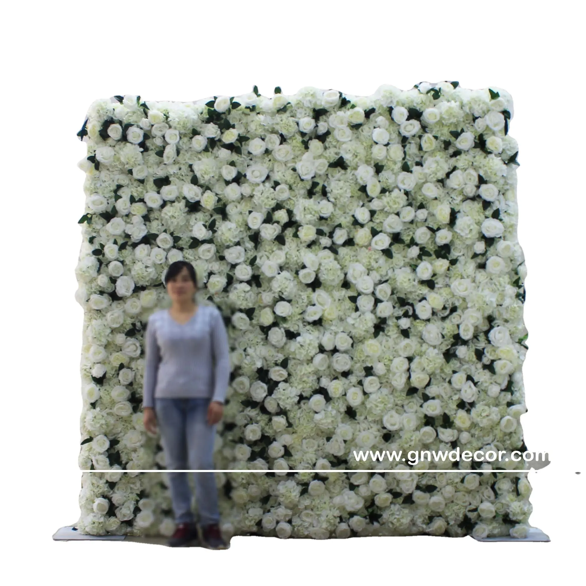 GNW — arrière-plan de fleurs artificielles en ivoire, FLW1708001, roulé, pour mariage, tendance