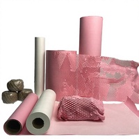 Papier d'emballage en nid d'abeille rose pour l'emballage de cadeaux et le rembourrage antichoc dans les boîtes d'expédition et pour les articles fragiles
