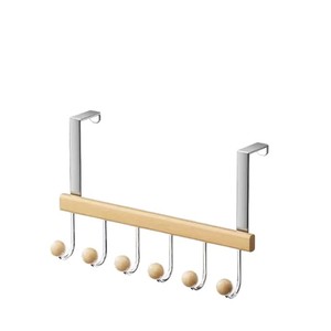 Over Door Hooks Stainless Steel Foldable Natural Wood Color 3-5kg Load Capacity For Bedroom Dormitory <b>Hat</b> <b>Bag</b> Storage - Product Image 2