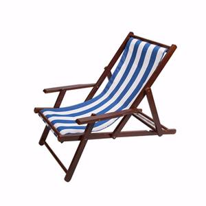 Chaise longue de plage en bois inclinable en <span class=keywords><strong>toile</strong></span> Oxford pliante portable avec accoudoirs pour une utilisation en extérieur - Product Image 4