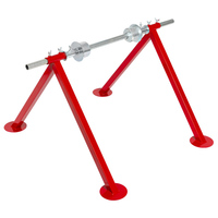 JH-Mech Distributeur de fil métallique personnalisé à faible friction avec arbre rotatif, support triangulaire stable en A et conception de verrouillage par vis à aile