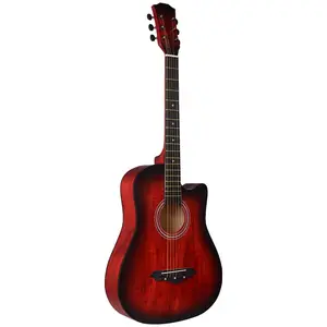 Harga Pabrik Grosir Gitar Akustik Basswood 38 Inci Pemula Warna-warni
