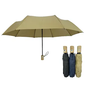 YS-3085 поставка с завода, экологически чистый складной зонт из RPET ткани, Бамбуковая ручка, автоматический открытый логотип, 3 складных зонта