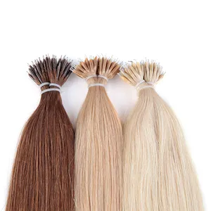 K.swigs Wholesale Nano Bead Human Hair Extension Remy European Nano Tip Hair Mixed Color Extensions