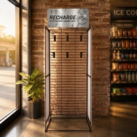 Présentoir pliable à grille légère et réglable pour viande séchée, bonbons et chips, idéal pour les sections de snacks et confiseries