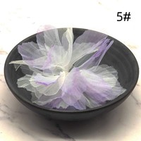 Aksesoris Pakaian Renda Bunga Organza Deepeel ZP510 15CM, Renda Tiga Dimensi Gradasi untuk Hiasan Kepala, Gaun Chiffon