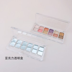 Paleta de sombras de ojos transparente, organizador de maquillaje cosmético cuadrado de 6 colores con cubierta para almacenamiento de colorete y contorno - Product Image 4