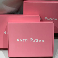 Cajas de Embalaje para Ropa de Color Rosa, Venta Directa de Fábrica, con Laminación y Esponja, Cajas de Envío con Forro y Logotipo Personalizado