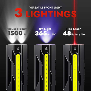 <span class=keywords><strong>ไฟฉาย</strong></span> LED UV แบบพกพา รุ่นใหม่ พร้อมเลเซอร์สีเขียว ตัวเครื่องทำจากอลูมิเนียมอัลลอยด์ และชาร์จผ่าน USB ได้ - Product Image 2