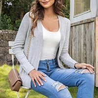 Vente en gros de pulls cardigan longs pour femmes personnalisés maillots en tricot décontractés pour femmes pour l'automne logo sur le devant