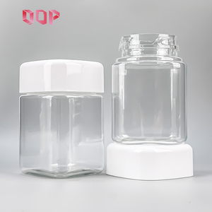 Food Grade Clear <b>Square</b> PET <b>Plastic</b> Jar With White Screw Lid Honey Candy Dry Fruit Storage <b>Container</b> Empty Edible Packaging - Product Image 6