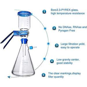 ชุดกรองแก้วสำหรับห้องปฏิบัติการ MiBoce B0DMP1MK3Y ขนาด 1000 มล. อุปกรณ์กรองสุญญากาศสำหรับอุตสาหกรรม แกนกรองทรายขนาดเส้นผ่านศูนย์กลาง 40 มม. คุณภาพสูง - Product Image 2