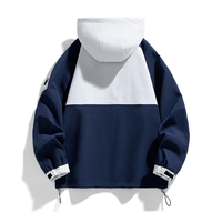 Blouson bomber tendance coréen color-block pour homme, coupe ample, col montant, idéal pour le printemps/automne, veste de sport d'extérieur coupe-vent pour la randonnée