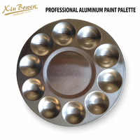 Xin Bowen Promotion Vente en Gros Personnalisée Palette Ronde en Métal Aluminium à 10 Pots pour Peinture à l'Huile, Plateau pour Aquarelle, Palette à Fard à Joues – Vente Directe Usine
