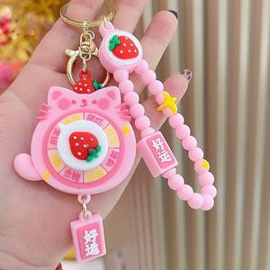 Cartoon Lucky Wheel Eco-friendly PVC Keychain Boa Sorte Spinning Fun Stress-Relief Toy Claw Machine Pequeno Presente - Product Image 3