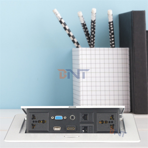 Lõm văn phòng họp bảng với 2 AC cửa hàng 2 cổng USB Pop bàn Ổ cắm điện ổ cắm hợp kim nhôm 30cm dây CE chứng nhận - Product Image 3