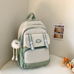 Mochila universitaria de gran capacidad de estilo japonés Ins coreano japonés Ins contraste de Color Hand-in-Lawing <span class=keywords><strong>Tutorial</strong></span> PU verano primavera - Product Image 6