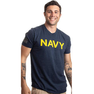 Camiseta con estampado de pantalla personalizado de EE. UU. Camiseta de manga corta con bandera Camiseta estilo marinero veterano naval Oem - Product Image 2