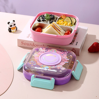 Icen B171 Camera-vormige rechthoekige bento lunchbox met 3 compartimenten, plastic deksel, magnetronbestendig, lekvrij, voedselveilig, BPA-vrij