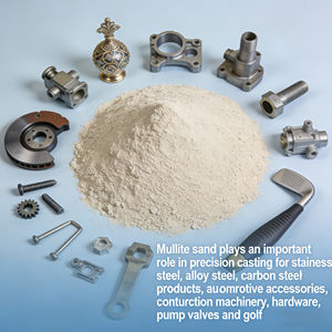 Areia de Mullite Fundida de Precisão 16-30 Mesh, Matéria-Prima Cerâmica de Alta Refratariedade SiO2 51±3% - Product Image 1