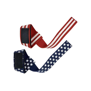 Sangles de soutien pour poignets avec drapeau américain, fermeture réglable à boucle auto-agrippante, antidérapantes, pour musculation, unisexe, en polyester, entraînement de force - Product Image 4