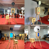 Photomaton en bois double face avec iPad et écran tactile de 18,5 pouces, compatible DSLR, pour usage commercial et location