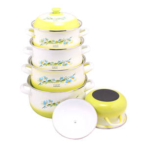 <span class=keywords><strong>Set</strong></span> di 5 Pentole Smaltate di Alta Qualità Stile Americano <span class=keywords><strong>Set</strong></span> di Pentole Sostenibili per Cucina Domestica - Product Image 6