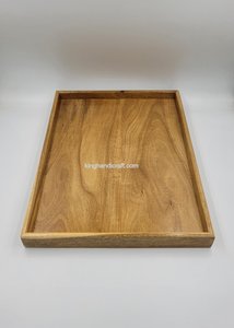 Plateau rectangulaire en bois d'acacia 35x25x3cm-Plateau en bois de qualité supérieure pour thé, fruits, pain-OEM Service - Product Image 3