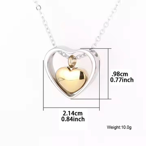Hartvormige urn crematie hanger ketting voor vrouwen en mannen, roestvrij staal, hol hart, liefdessieraden voor as, bewaartje, waterdicht - Product Image 2